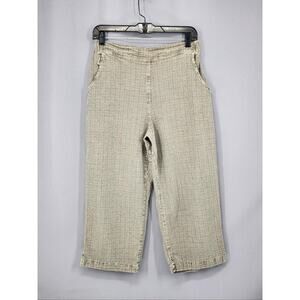 Gramicci Pants Womens Medium 10/12 Beige Waffle Knit Textured Made USA Casual
